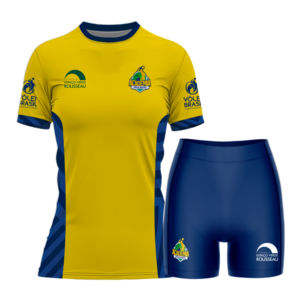 Kit Treino Feminino (Camisa + Bermuda) - COL&Eacute;GIO ESPA&Ccedil;O VERDE ROUSSEAU